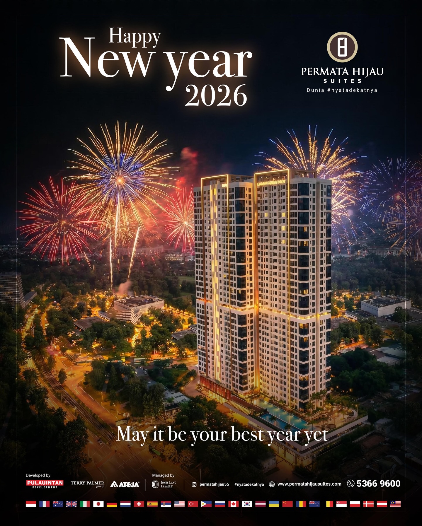 Selamat datang Tahun 2026 🎆
Semoga di tahun yang baru, kita semua dipenuhi dengan kebahagiaan, kedamaian, dan momen bermakna bersama orang-orang terkasih.
Terima kasih telah menjadi bagian dari
keluarga Permata Hijau Suites.
Salam hangat,
Manajemen Permata Hijau Suites
Cc: @ivonne_suwandi @joewono.w
#permatahijausuites #apartmentjakartaselatan #nyatadekatnya