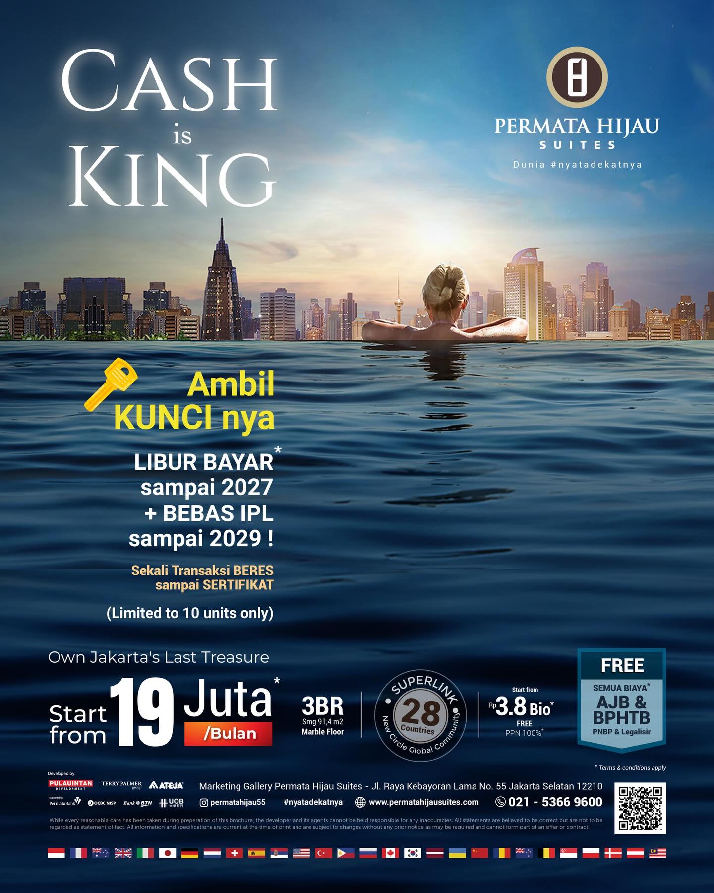 Cash Is King 👑
 PEGANG CASH-NYA, AMANKAN ASSET-NYA.

🎯 Ini bukan promo, tapi SOLUSI

Gak perlu kunci uang kamu buat punya properti. 
Likuiditas tetap ditangan,
Uang anda utuh di brankas!
 
✨ LIBUR BAYAR sampai 2027
✨ BEBAS IPL sampai 2029
✨ Free AJB & BPHTB

🔑 Ambil kuncinya, nikmati yield-nya
📍 Limited to 10 Units Only

#permatahijausuites #nyatadekatnya #cashisking #solusifinansial #passiveincome