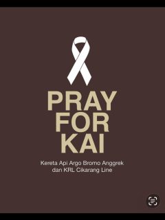 Turut berduka cita atas insiden di Stasiun Bekasi Timur.
Semoga para korban mendapatkan penanganan terbaik, dan keluarga yang terdampak diberi kekuatan serta ketabahan.

#prayforkai