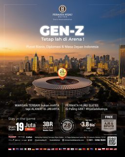 Warisan Terbaik Bukan Harta, Tapi Alamat di Jakarta!

Selama ini kita berpikir warisan terbaik untuk anak adalah uang, saham, atau tanah di kampung.

Tapi zaman berubah.

Generasi Z tidak butuh mobil mewah yang turun harga 30% begitu keluar dealer.

Mereka butuh alamat strategis di pusat bisnis, diplomasi, dan masa depan Indonesia. JAKARTA !

Permata Hijau Suites — si Paling GBK
📍Hanya 2,5 Km dari Senayan
🌏Superlink ke 28 Negara, saat ini

Ini bukan sekadar hunian. 
Ini adalah tiket untuk tetap stay in the game !

GEN-Z, be a #gamechanger !

#apartment
#permatahijausuites #nyatadekatnya 
#jakarta
investasiproperti